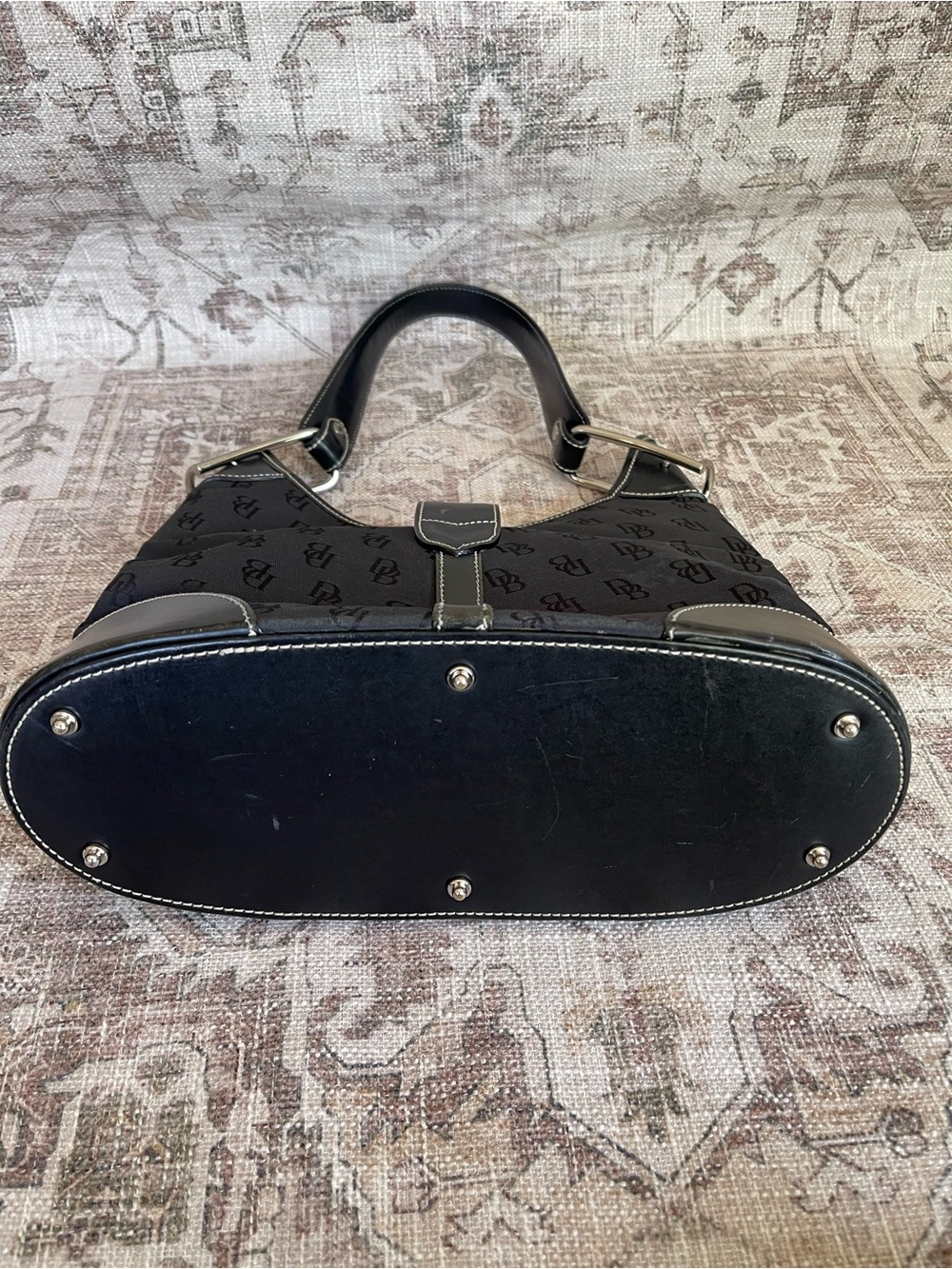 Dooney & Bourke Black Crescent Logo Hobo Y2K Shoulder Bag - Picture 5 of 11
